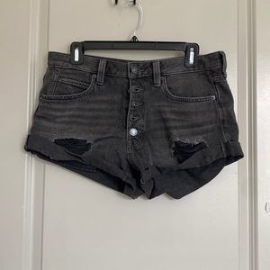 Free People Black Jean Shorts